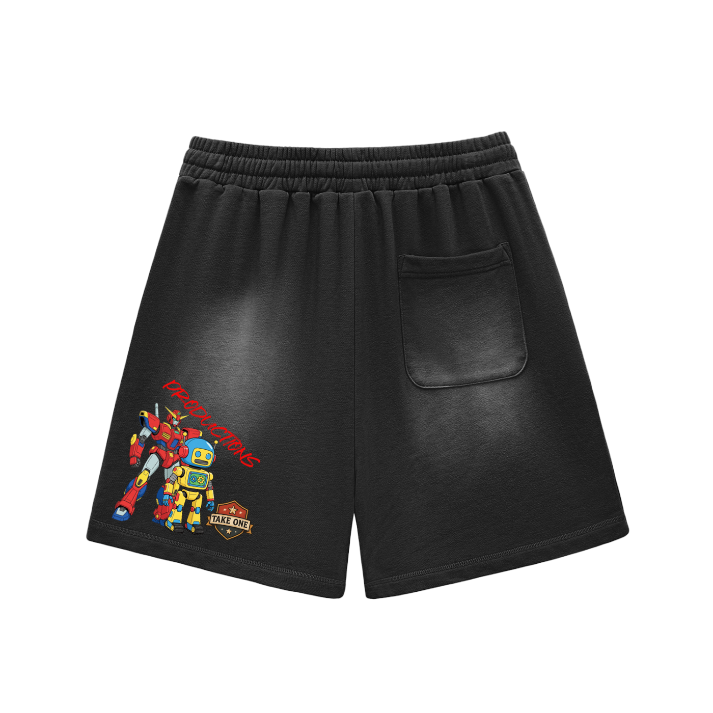 Sun Fade Raw Edge Cotton Shorts