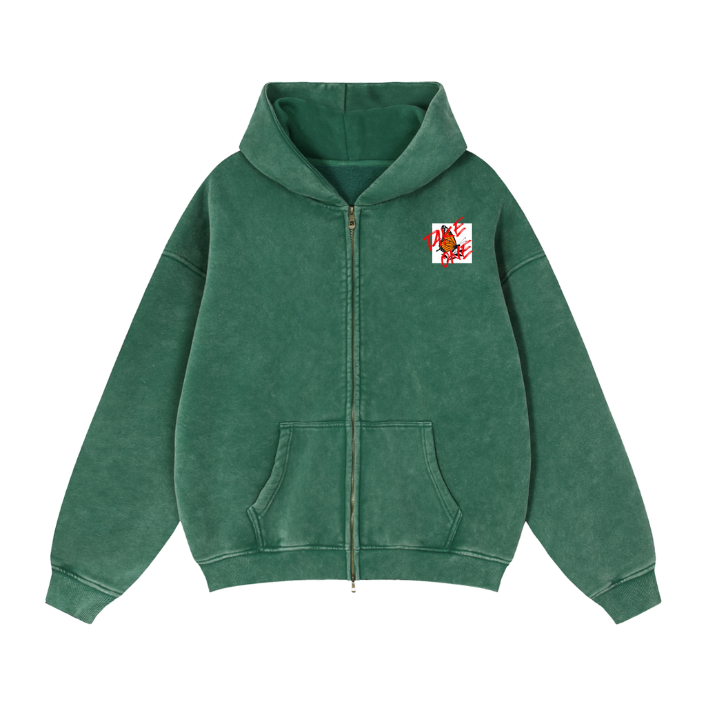 Zip-Through Boxy Fleece Hoodie