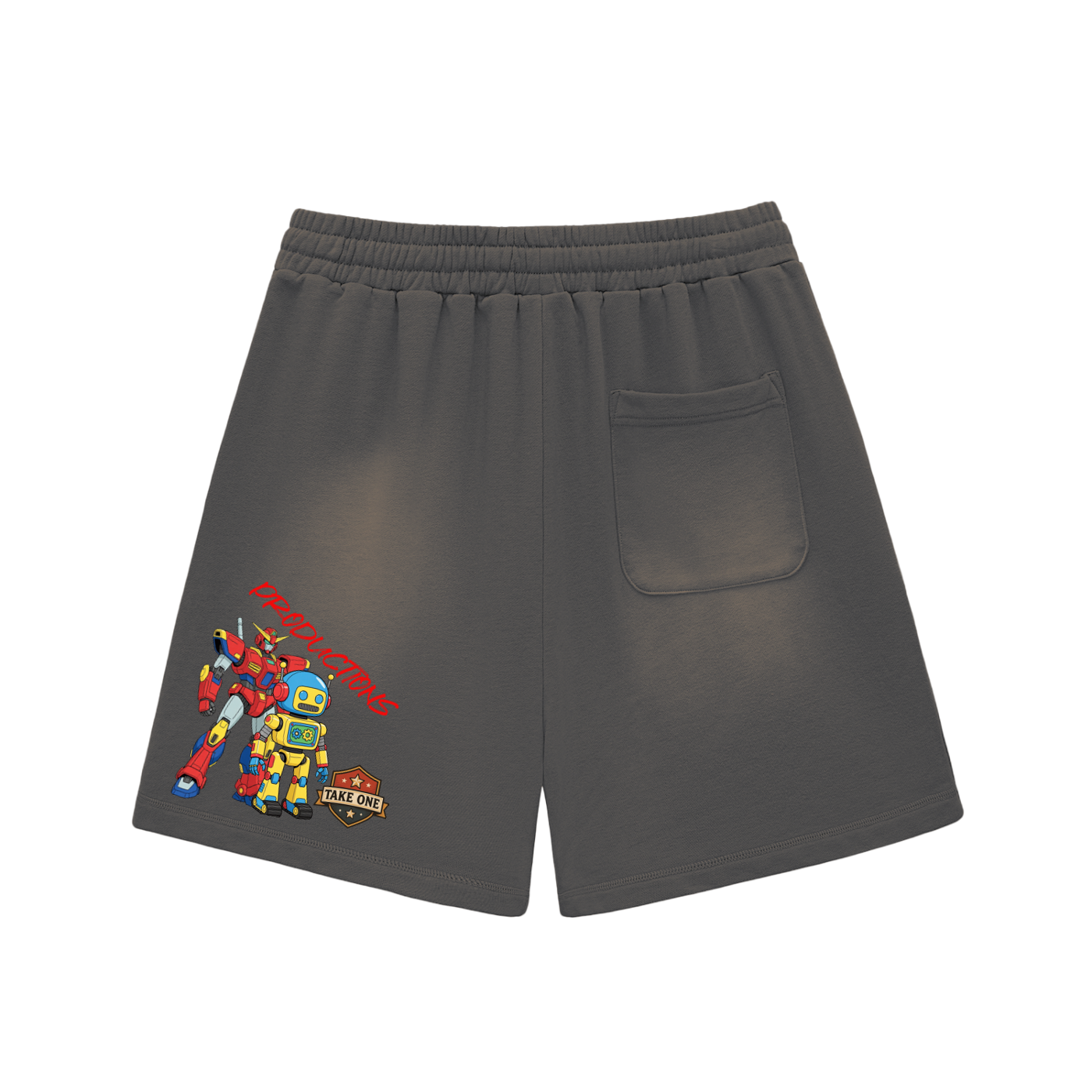 Sun Fade Raw Edge Cotton Shorts