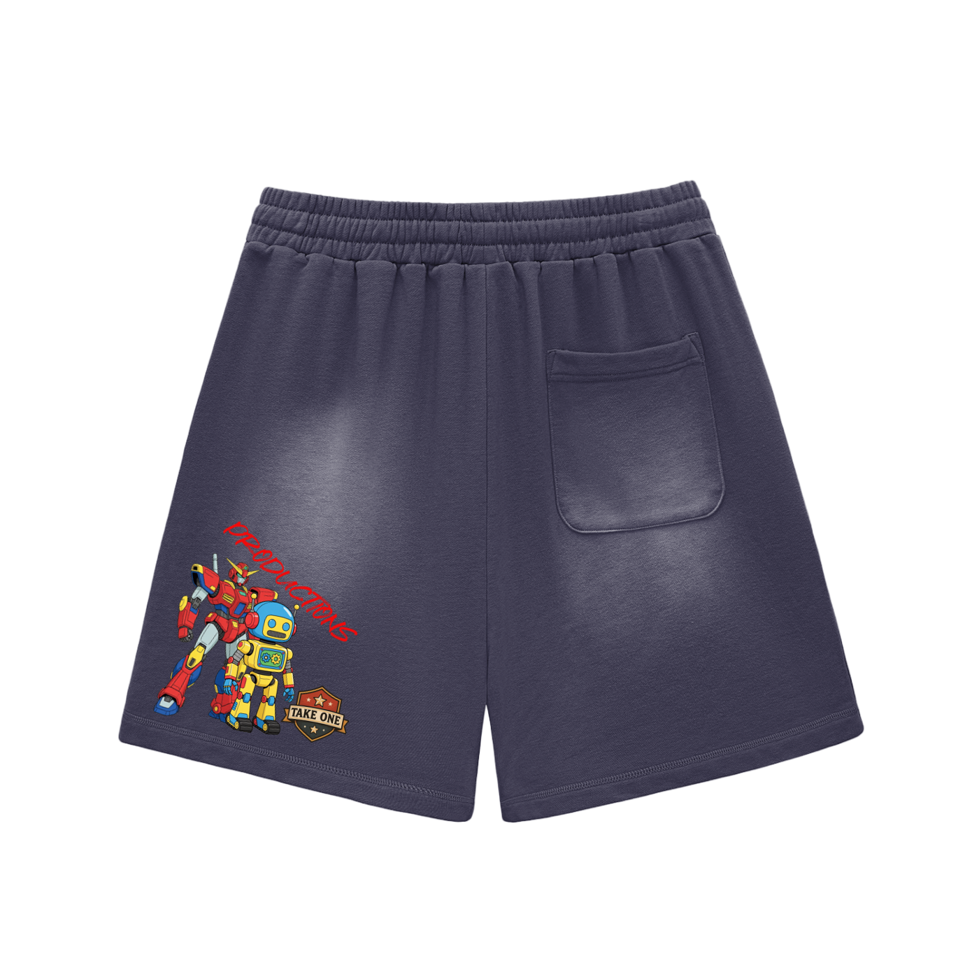 Sun Fade Raw Edge Cotton Shorts