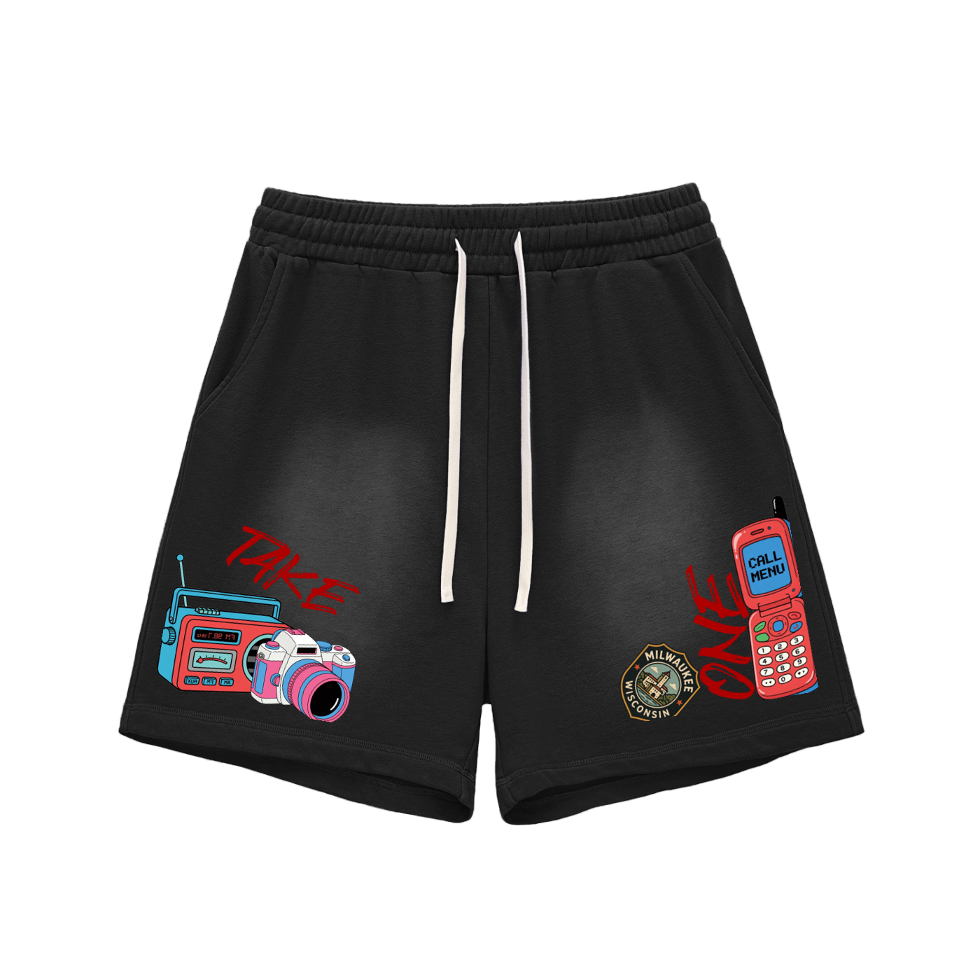 Sun Fade Raw Edge Cotton Shorts