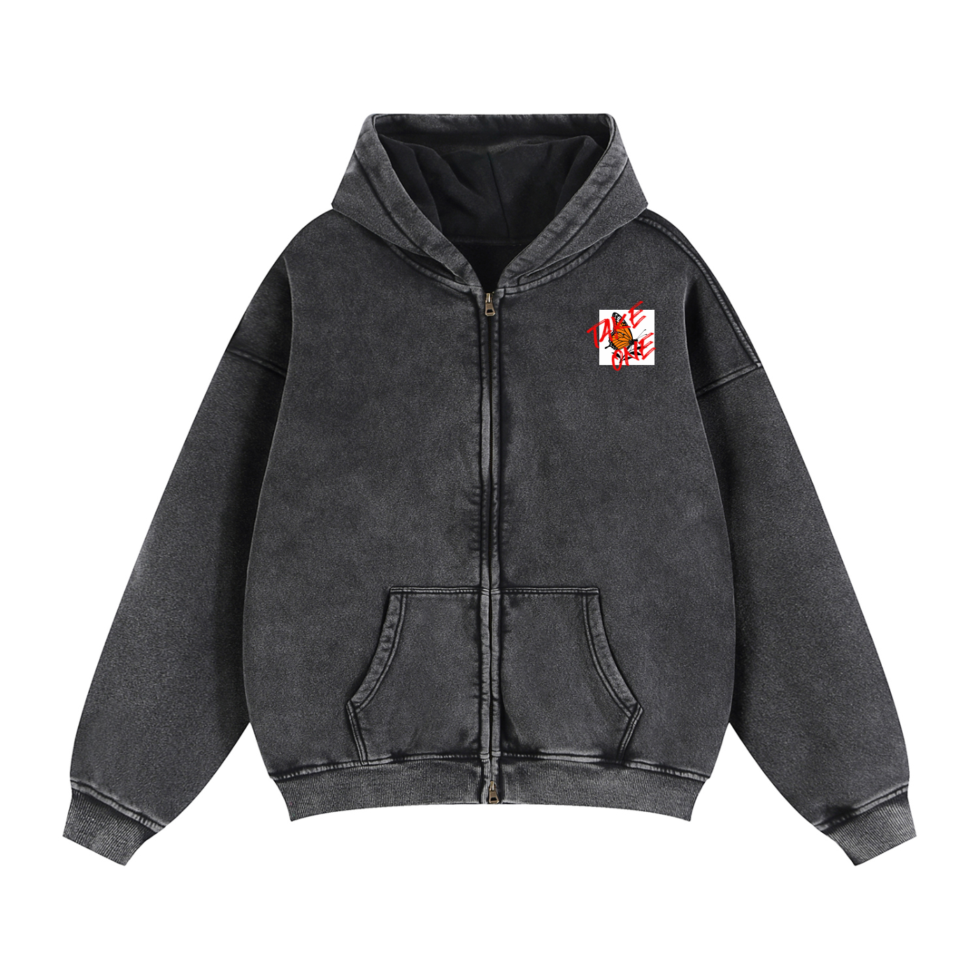 Zip-Through Boxy Fleece Hoodie