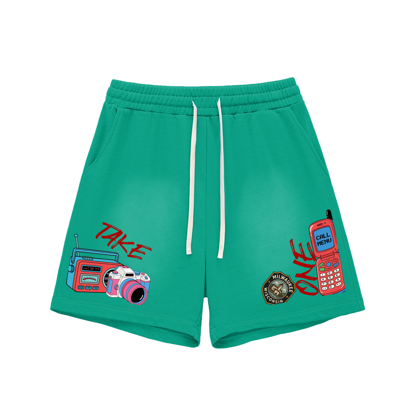 Sun Fade Raw Edge Cotton Shorts