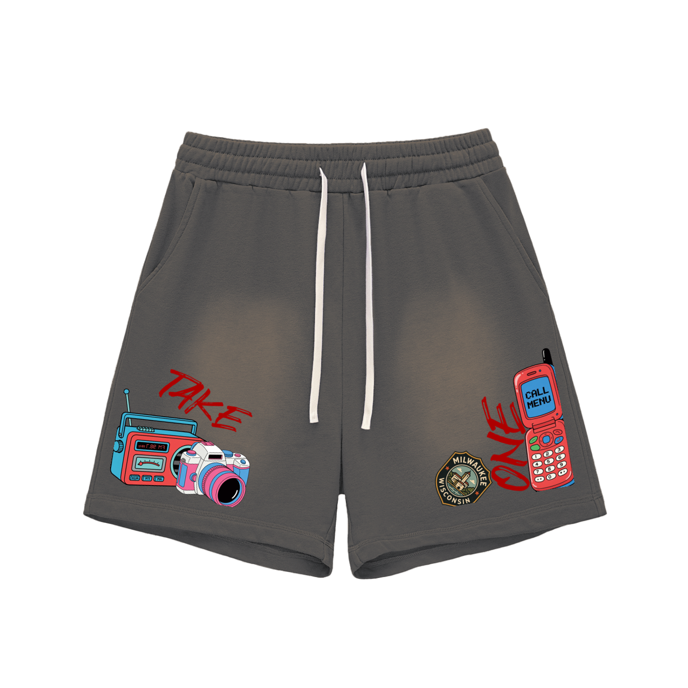 Sun Fade Raw Edge Cotton Shorts