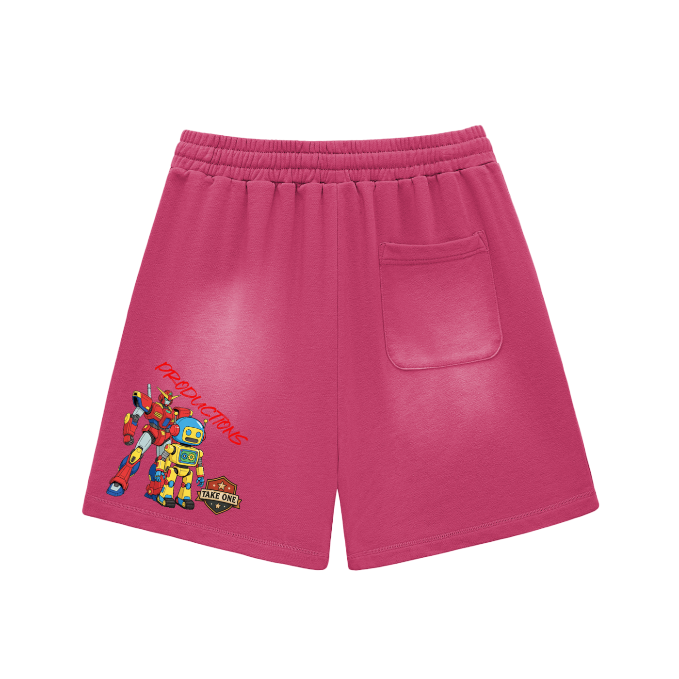 Sun Fade Raw Edge Cotton Shorts